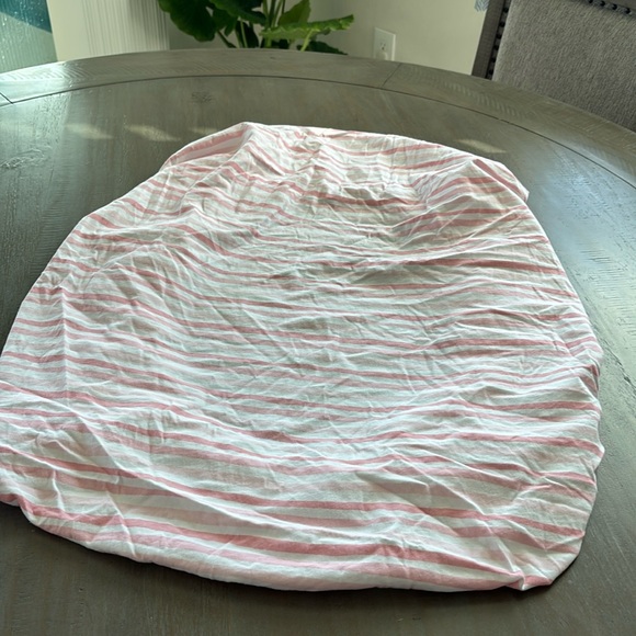 Pack and play fitted sheet, pink and white stripes - Picture 1 of 2